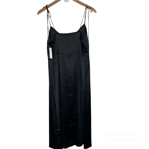 Danielle Bernstein Black Satin Midi Slip Dress - Picture 5 of 6